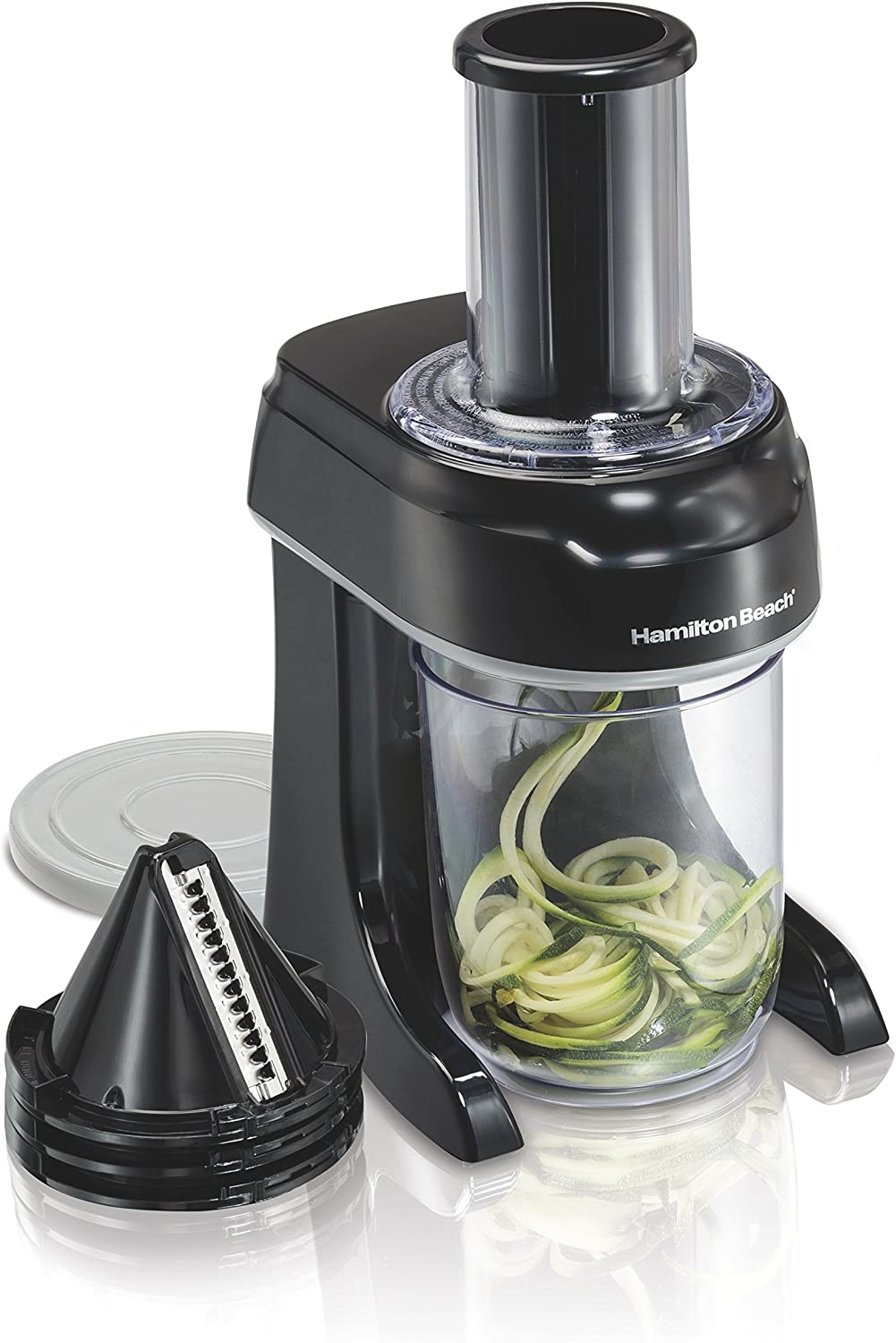 Hamilton Beach 3-in-1 Electric Vegetable Spiralizer & Slicer With 3 Cutting Cones for Veggie Spaghetti, Linguine, and Ribbons,