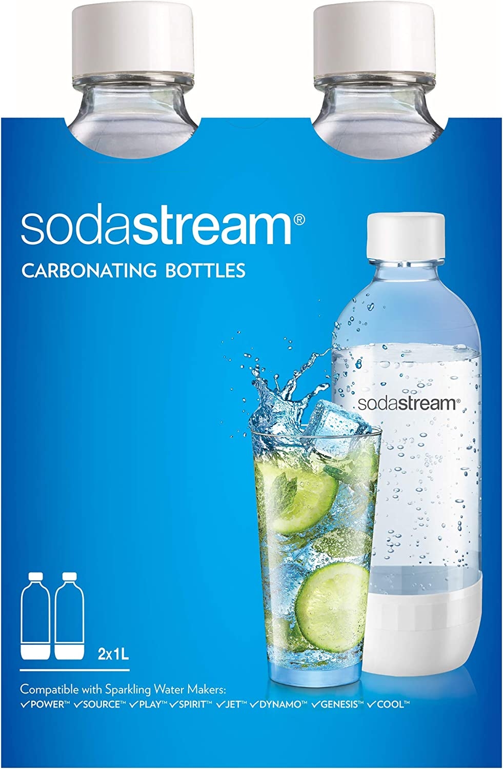 SodaStream Dishwasher Safe 1L Classic DWS Carbonating Bottle Black (twinpack), Pack of 2 Import To Shop ×Product customization