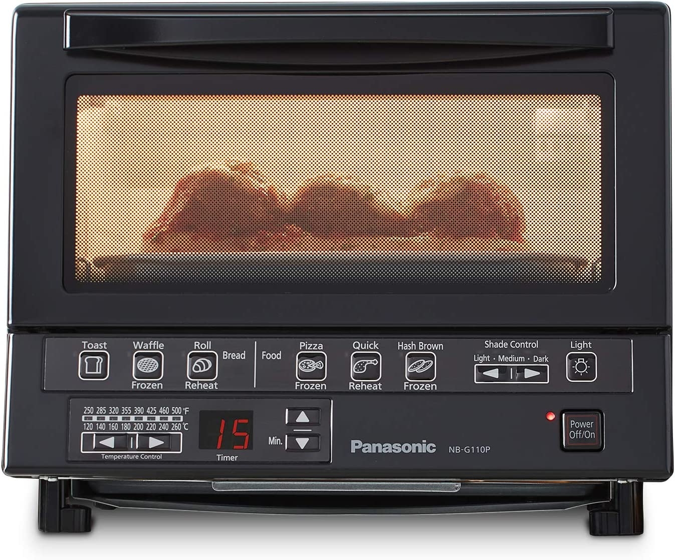 Panasonic Toaster Oven FlashXpress with Double Infrared Heating and Removable 9-Inch Inner Baking Tray, 1300W, 12 x 13 x 10.25,