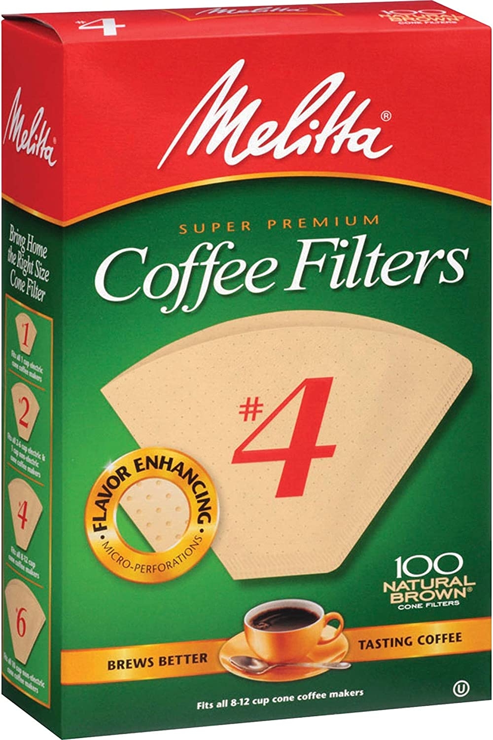 Melitta Super Premium No. 4 Coffee Paper Filter, Natural Brown, 100 Count Import To Shop ×Product customization General