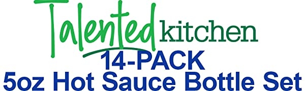 Talented kitchen 14-pack 5oz hot sauce bottle set