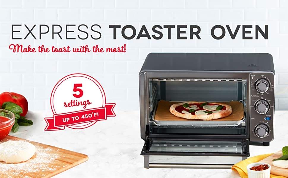 Toaster Oven, 12L, 4 Slices, Bake, Broil, Pizza, Bagel.