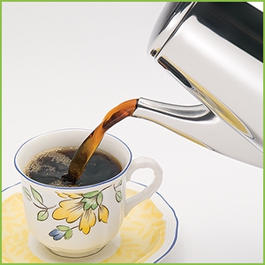 Easy-pour spout provides elegant coffee service.