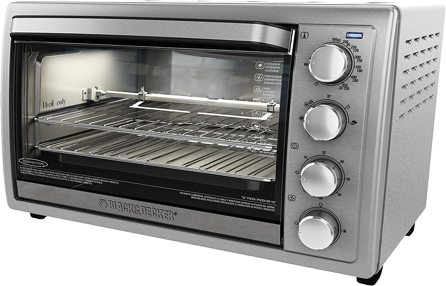 Black+Decker WCR-076 Rotisserie Toaster Oven, 9X13, Stainless Steel Import To Shop ×Product customization General Description
