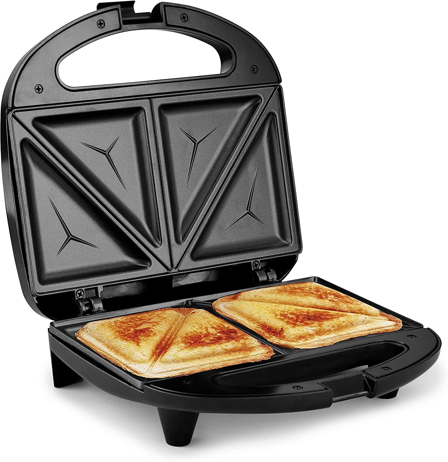 Elite Gourmet ESM2207 Nonstick Electric Sandwich Panini Maker Grilled Cheese Machine Tuna Melt Omelets Non-Stick Surface, 2