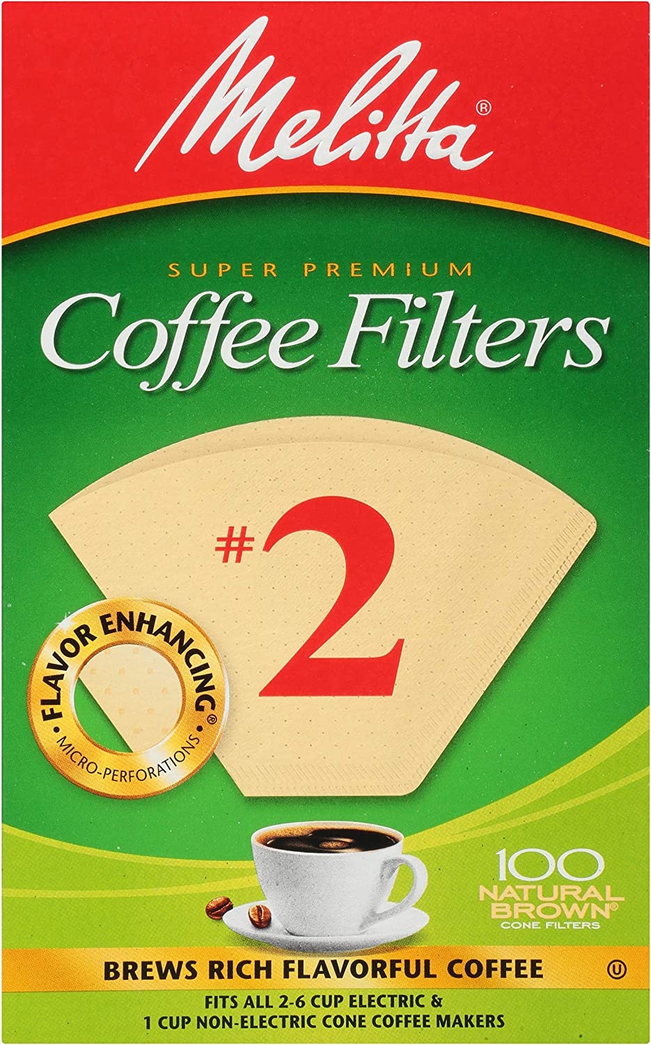 Melitta 2 Cone Coffee Filters, Natural Brown, 100 Count (Pack of 6) 600 Total Filters Import To Shop ×Product customization