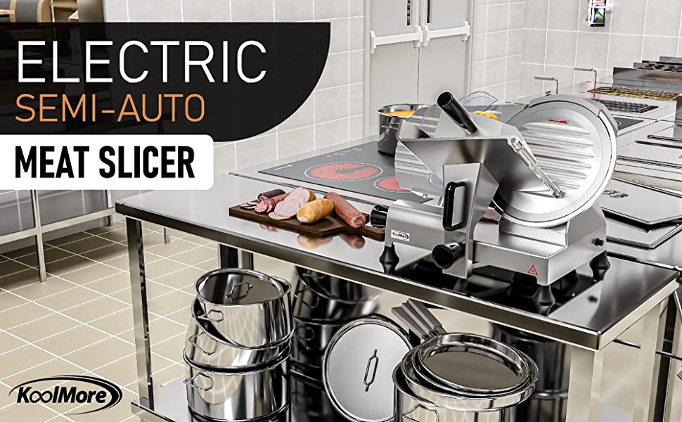 Electric semi auto meat slicer