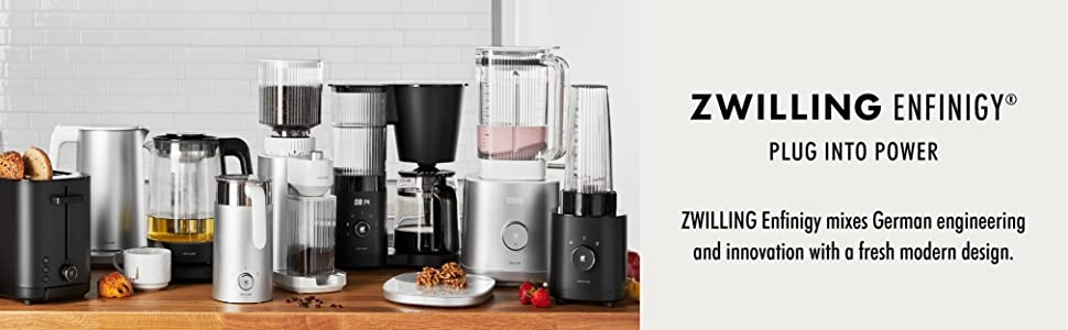 zwilling, enfinigy, toaster, glass kettle, electric, blender, coffee maker milk frother