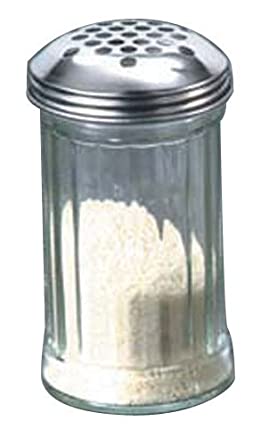 American Metalcraft GLA319 12 oz Glass Cheese Shaker w/Extra Large Holes Lid