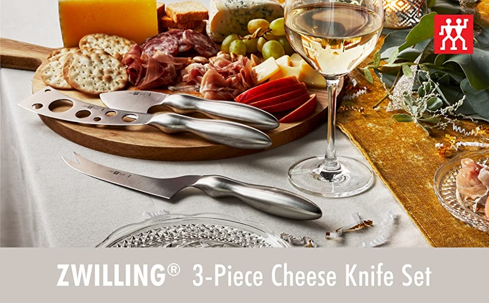 Zwilling, cheese knives, hard cheese, soft cheese, cheese knife set, stainless steel