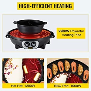 multifunctional teppanyaki grill pot