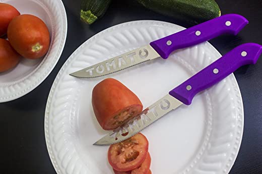 Brandobay Stainless Steel Tomato Slicer Knives Set (colors may vary )
