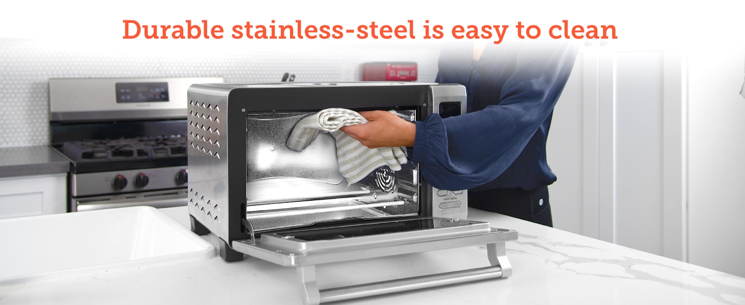 Durable stainless-steel is easy to clean