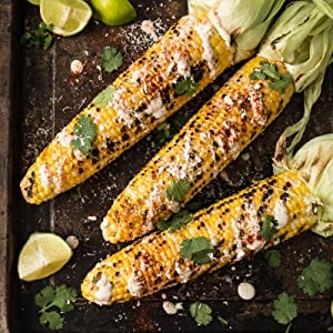 Corn;vegetable;grill;lime;smokeless;delicious;food;cook;