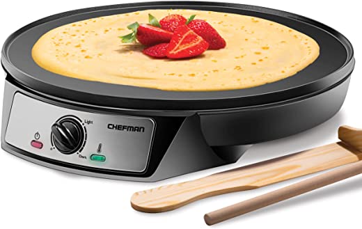 Chefman Electric Crepe Maker & Griddle, Precise Temperature Control Skillet for Perfect Brunch Blintzes, Pancakes, Eggs, Bacon, & Tortillas, 12″…