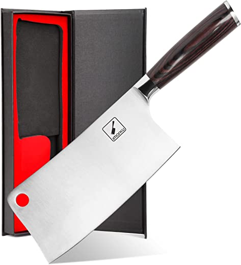 Cleaver Knife – imarku 7 Inch Meat Cleaver – SUS440A Japan High Carbon Stainless Steel Butcher Knife with Ergonomic Handle for Home Kitchen and…