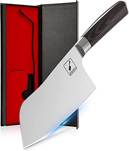 Cleaver Knife, imarku 7 Inch Ultra Sharp Meat Cleaver – Japan SUS440A Stainless Steel Butcher Knife with Ergonomic Handle – Kitchen Chef Knife for…