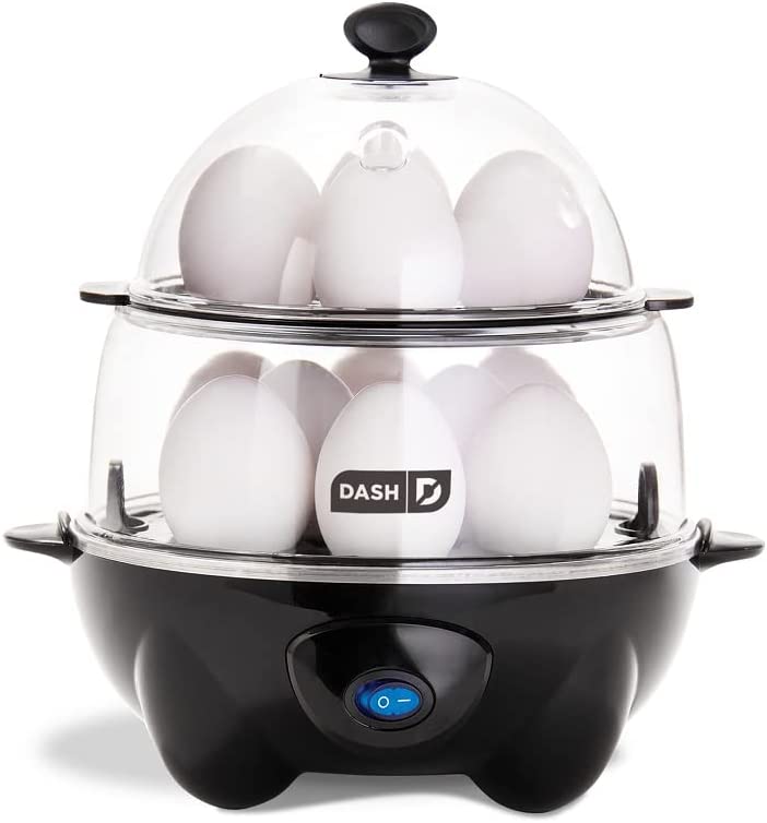 DASH Deluxe Rapid Egg Cooker for Hard Boiled, Poached, Scrambled Eggs, Omelets, Steamed Vegetables, Dumplings & More, 12 capacity, with Auto Shut…