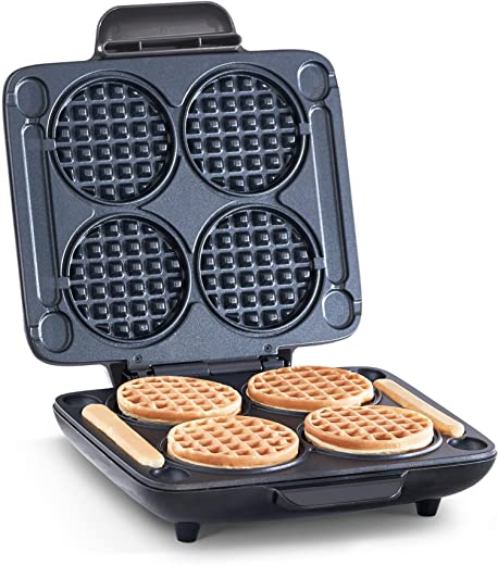 DASH Multi Mini Waffle Maker: Four Mini Waffles, Perfect for Families and Individuals, 4 Inch Dual Non-stick Surfaces with Quick Release & Easy…