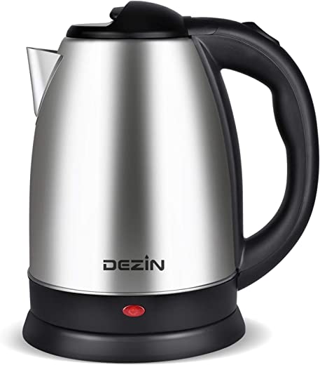 DEZIN Electric Kettle Upgraded, BPA Free 2L Stainless Steel Tea Kettle, Fast Boil Water Warmer with Auto Shut Off and Boil Dry Protection Tech for…