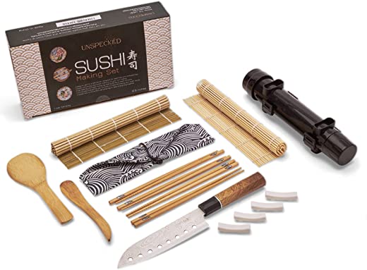DIY Sushi Making Kit – Complete Sushi Roller Kit With Bamboo Sushi Mat, Bazooka, Rice Paddle, Spreader, Chopsticks, Knife & More – Our Sushi Roll…
