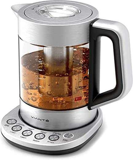 Electric Glass Kettle and Tea Maker with Removable Infuser and Temperature Controls. Brewing Programs for your favorite types of teas and Coffees….