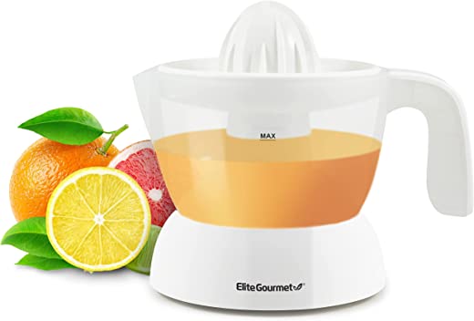 Elite Gourmet ETS-411 BPA-Free Electric Citrus Juicer Extractor: Compact Large Volume Pulp Control Oranges, Lemons, Limes, Grapefruits with Easy…