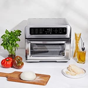 Toaster oven air fryer combo stainless steel non stick healthy cooking less oil auto shutoff   