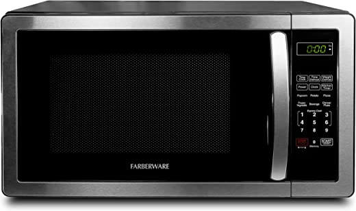 Farberware Countertop Microwave 1.1 Cu. Ft. 1000-Watt Compact Microwave Oven with LED lighting, Child lock, and Easy Clean Interior, Stainless…