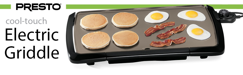 07055 Cool-Touch Electric Ceramic Griddle, 20", Black