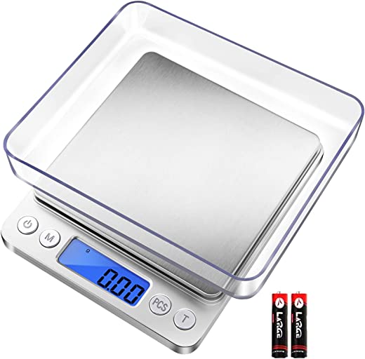 Fuzion Digital Kitchen Scale, 500g/ 0.01g Small Jewelry Scale, Food Scales Digital Weight Gram and Oz, Digital Gram Scale with LCD/ Tare Function…
