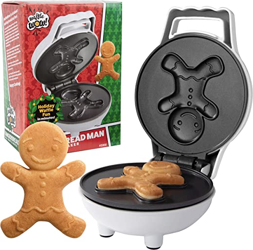 Gingerbread Man Mini Waffle Maker – Make this Christmas Special for Kids with Cute 4 Inch Waffler Iron, Electric Non Stick Breakfast Appliance for…