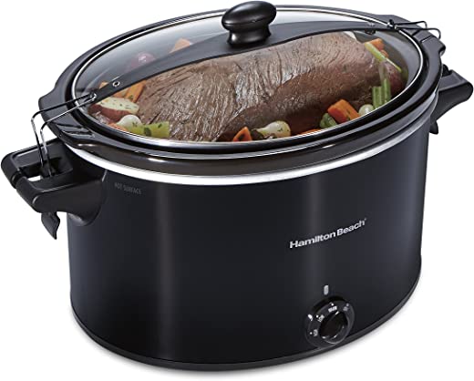 Hamilton Beach Slow Cooker, Extra Large 10 Quart, Stay or Go Portable With Lid Lock, Dishwasher Safe Crock, Black (33195)