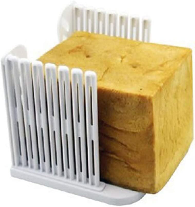 Hemoton Foldable Plastic Bread Slicer Sandwich Bagel Bread Toast Loaf Slice Cutter Mold for Home Kitchen DIY Baking