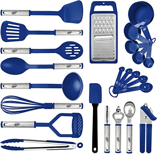 Kitchen Cooking Utensil Set 24 Nylon and Stainless Steel Utensil Set, Non-Stick and Heat Resistant Cooking Utensils Set, Kitchen Tools, Useful Pots…