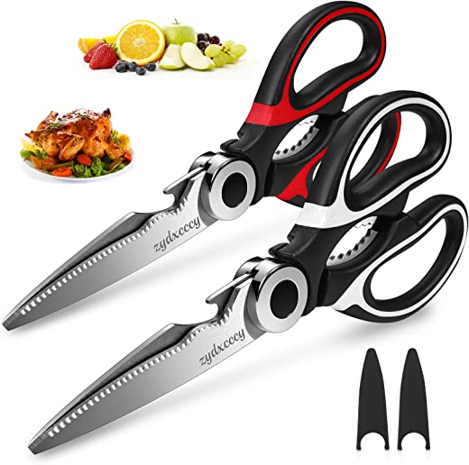 Kitchen Scissor For General Use 2-Packs,Heavy Duty Kitchen Raptor Meat Shears,Dishwasher Safe Cooking Scissors, Stainless Steel Multi-function…