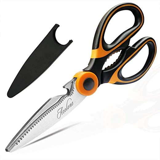 Kitchen Shears, Acelone Premium Heavy Duty Shears Ultra Sharp Stainless Steel Multi-function Kitchen Scissors for…