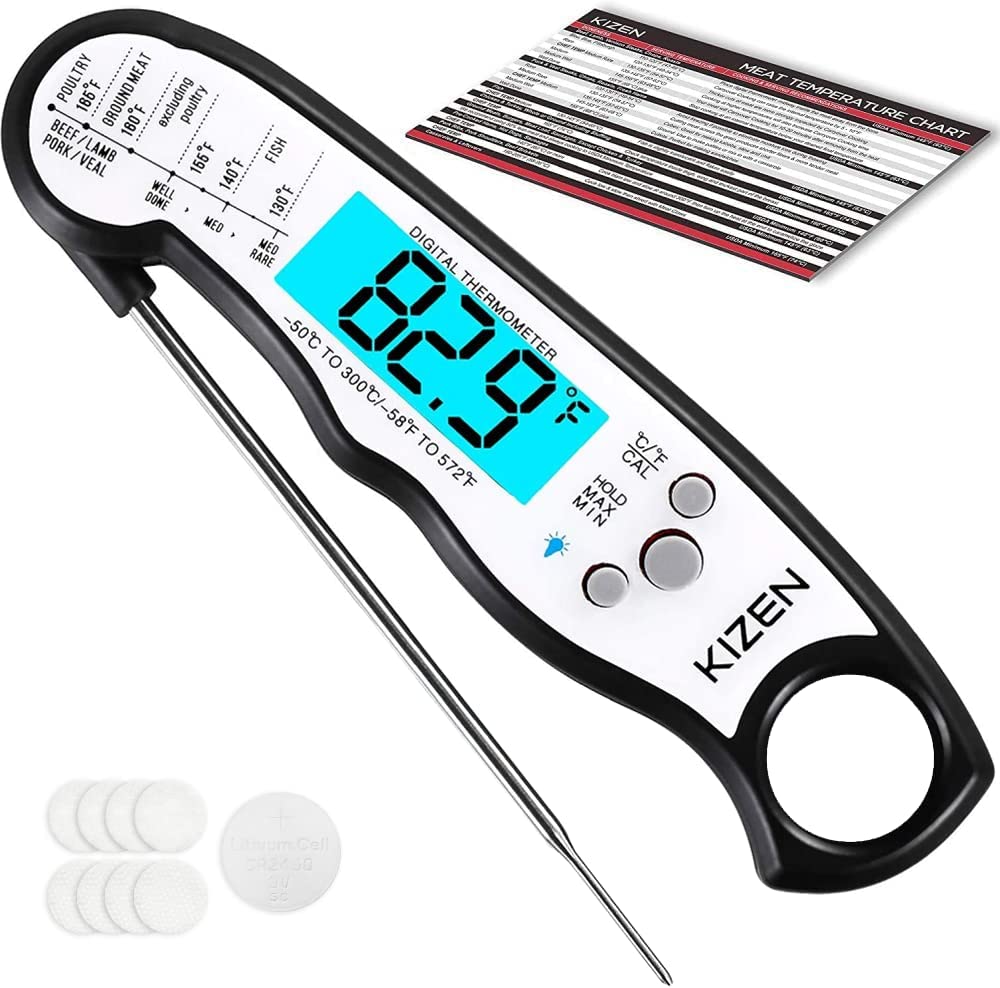 KIZEN Digital Meat Thermometer – Home Gadgets & Kitchen Gifts – Wireless Probe – Waterproof Instant Read Thermometer for Cooking Food, Baking,…