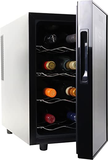 Koolatron 8 Bottle Wine Cooler, Black, Thermoelectric Wine Fridge, 0.8 cu. ft. (23L), Freestanding Urban Series Wine Refrigerator, Red, White and…