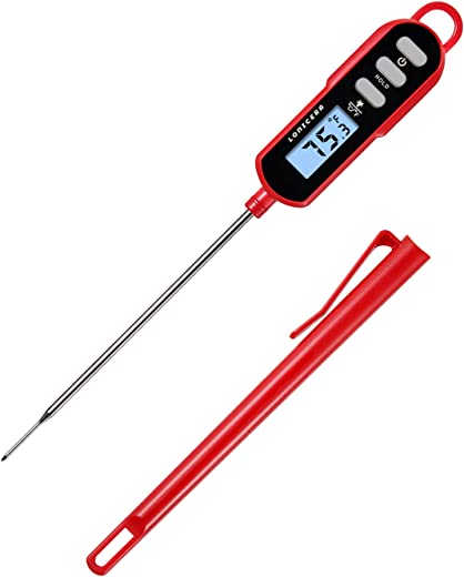 Lonicera Waterproof Digital Food Thermometer for Liquid, Water, Candle, Instant Read Probe for Internal Temperature of Cooking, with Backlit and…