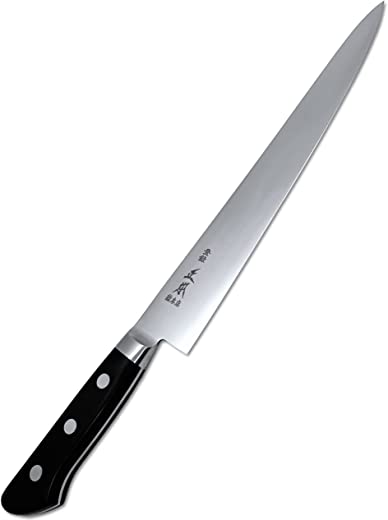 MASAMOTO VG Slicing Knife 10.5″ (270mm) Japanese Sujihiki Professional Slicer Knife for Brisket and Meat Cutting, Double-Bevel Ultra Sharp Japanese…