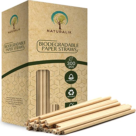 Naturalik 300/1000-Pack Extra Durable Brown Paper Straws Biodegradable- Premium Eco-Friendly Paper Straws Bulk- Drinking Straws for Juices,…