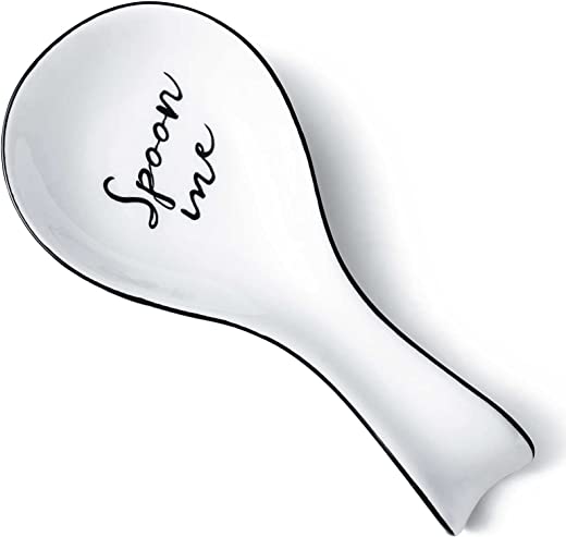 NJCharms Ceramic Spoon Rest for Stove Top, Porcelain Spoon Holder, Large Utensil Rest for Kitchen Counter, Spoon Rest for Spoon, Ladle, Spatula,…