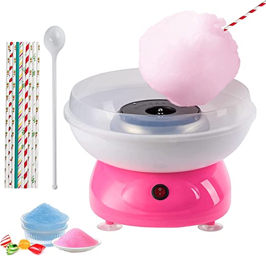 NODEMASH Cotton Candy Machine – 500W Portable with Large Splash-Proof Plate – Efficient Electric Heating Cotton Candy Maker with 10 Marshmallow…