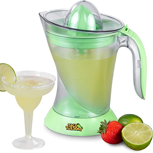 Nostalgia Taco Tuesday Electric Lime Juicer & Margarita Kit, Holds Margaritas, Daiquiris, Smoothies, Slushies, with Salt/Sugar Rimmer, Includes…