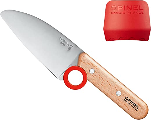 Opinel Le Petit Chef Knife Set, Chef Knife with Rounded Tip, Fingers Guard, For Children, Teaching Food Prep and Kitchen Safety, 2 Piece Set, Made…