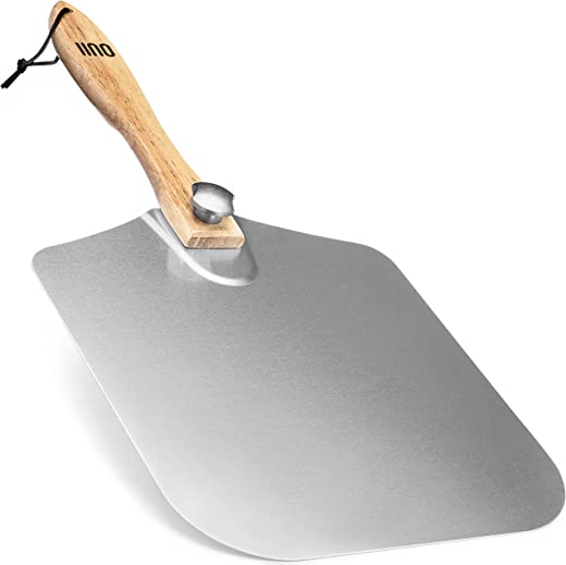 OUII Aluminum Pizza Peel Metal – 12 x 14 Inch. Pizza Spatula for Oven with Foldable Wood Handle. Pizza Oven Accessories and Pizza Tools. Pizza…