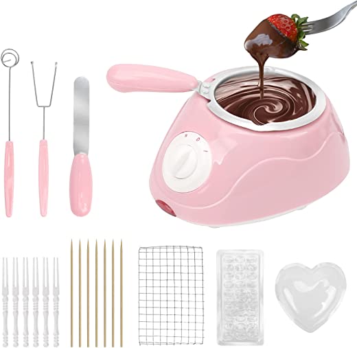 Outamateur Melting Fondue Set,MINI Electric Chocolate Melting Pot,Chocolate Fondue Fountain,Warmer Machine for Milk Chocolate,Cheese,Butter,Candy
