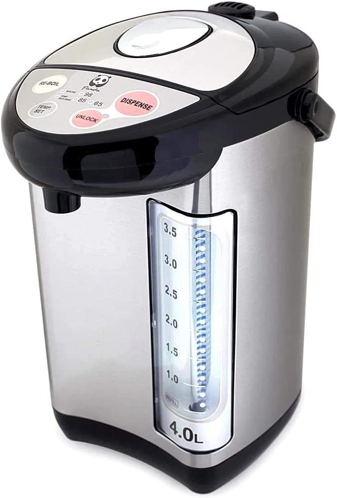 Panda Electric Hot Water Boiler and Warmer, Hot Water Dispenser, 304 Stainless Steel Interior (4.0 Liter, Stainlsess Steel/Black)