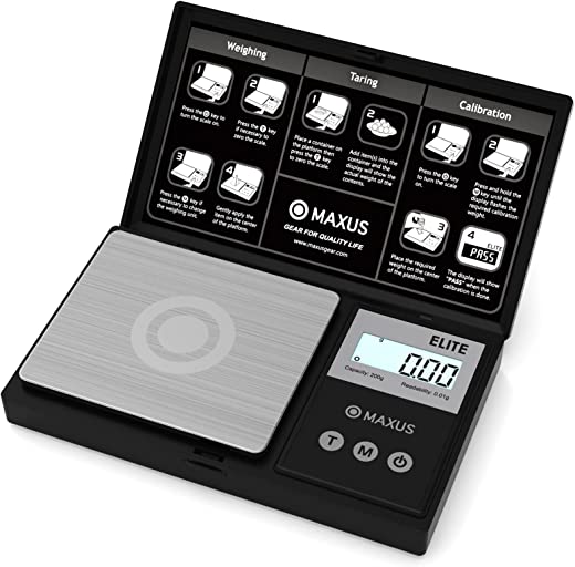 Precision Pocket Scale 200g x 0.01g, MAXUS Elite Digital Gram Scale Small Scale Mini Food Scale Jewelry Scale Ounces/ Grains Scale, Easy to Carry,…